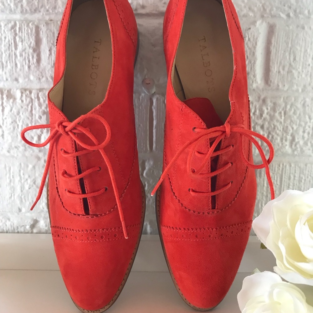 TALBOTS Orange Suede Oxford Shoes